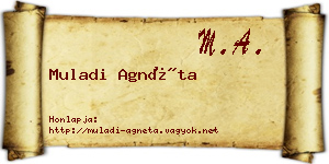 Muladi Agnéta névjegykártya